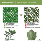 NatraHedge Artificial English Laurel Leaf Expandable Lattice Privacy Fence Screen