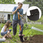 VNIMTI Heavy Duty Gardening Shovel, 56 Inch Round Blade with Fiberglass Handle (Orange)