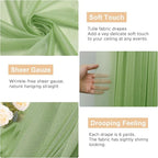 Wokceer Wedding Arch Draping Fabric 2 Panels 28.7" x 20FT Sage Green Drapes Sheer Fabric Backdrop Arch Draping Fabric for Wedding Ceremony Birthday Party Bridal Shower Decoration