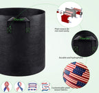 Grow Bags Tall, 5 Gallon Grow Pots 6 Pack with Handles, Heavy Duty 280G Thickened Nonwoven Fabric Plant Bag for Vegetables, Black