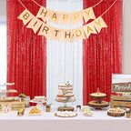 ShinyBeauty 4x10ft Red Sequin Backdrop Curtains | 16ft Glitter Wall Backdrop for Weddings, Parties, and Photography Backgrounds