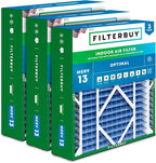 Filterbuy 21x24.5x5 Air Filter MERV 13 Optimal Smoke & Allergy Defense (3-Pack), Electrostatic Pleated HVAC AC Furnace Filters for Rheem, Ruud, and Protech (Actual Size: 20.63 x 24.13 x 4.38)