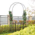 Steel Garden Arch, 7'6" High x 3'9" Wide, Garden Arbor for Various Climbing Plant, Outdoor Garden Lawn Backyard