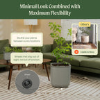 15 Inch Self-Watering Planter for Indoor Plants – Large Modern Plant Pot with Built-In Water Reservoir, Ideal for Monstera, Fiddle Leaf Fig, Palms & Peace Lily, Without Trellis (1, Sage Green)