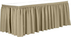 Ultimate Textile Pleat Polyester Fabric Table Skirt - Machine Washable Flame Resistant with Clips for Events, Weddings & Trade Shows, Cut & Sewn in Paterson, NJ - Camel, 21' Shirred Pleat