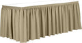 Ultimate Textile Pleat Polyester Fabric Table Skirt - Machine Washable Flame Resistant with Clips for Events, Weddings & Trade Shows, Cut & Sewn in Paterson, NJ - Camel, 17' Shirred Pleat