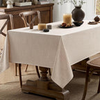 MIULEE Ivory Linen Tablecloth 52x70 Inch Rectangle Table Cloth Waterproof,Stain Resistant & Wrinkle Resistant for Dining Party Wedding