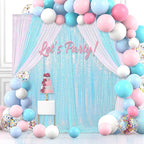 Blue Iridescent Backdrop Curtain for Party: 10ftx10ft Sequin Background for Mermaid Wedding Birthday Decorations