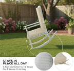 Outdoor Chair Cushions 20x20, Water-Resistant & Fade-Resistant, Patio Furniture Lawn Dining Chair Seat Replacement with High Back, Ties Zipper, Removable Cover, Set of 6, Natural