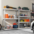 REIBII Storage Shelves Adjustable Metal Shelving 1600LBS Garage Shelves Industrial Metal Shelves 4 T ier Garage Shelving for Kitchen Pantry Closet, Sliver, 11.8" D x 23.6" W x 56.7" H