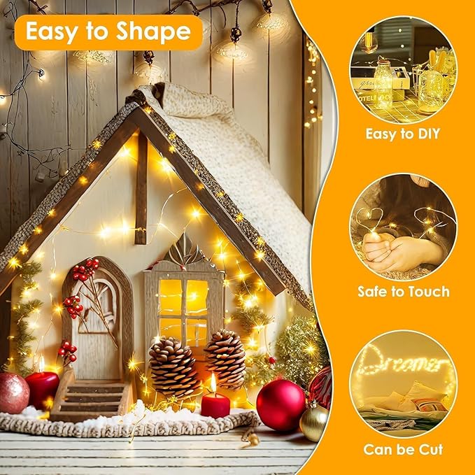 66Ft 200LED Fairy Lights Plug in with Remote, Waterproof String Lights Outdoor & Indoor 8 Modes with Timer, LED Twinkle Lights for Girl's Room Garden Patio Halloween Christmas Decorations (Warm White)