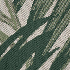 Tropical Outdoor Rug Palm Tree & Jungle Design Flatweave in Green Beige, Size: 4'7" x 6'7"