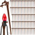 Jetec 200 Pieces Christmas Light Stakes Universal Yard Lawn Holiday 7.5 Inches Light Ground Stakes for C7 C9 String Lights Christmas Outdoor Lights Holders on Yards, Driveways (Brown)