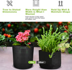 10 US Gallon 6 Pack Tall Grow Bags for Vegetables, Heavy Duty Nonwoven Aeration Fabric Deep Grow Pots with Handles