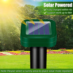 2026 New Mole Repellent Solar Powered, IP65 Waterproof Ultrasonic Gopher Repellent Snake Repellent for Yard Lawn Garden, Groundhog Vole Chipmunk Armadillo Squirrel Rodent Deterrent Stakes,8 Pack