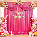 20ftx10ft Hot Pink Sequin Backdrop Curtain for Parties, Wrinkle Free Thick Glitter Sparkle Photo Backdrop Drapes 4 Panels 5x10FT Shimmer Back Drop Cloth for Wedding Birthday Photography Background