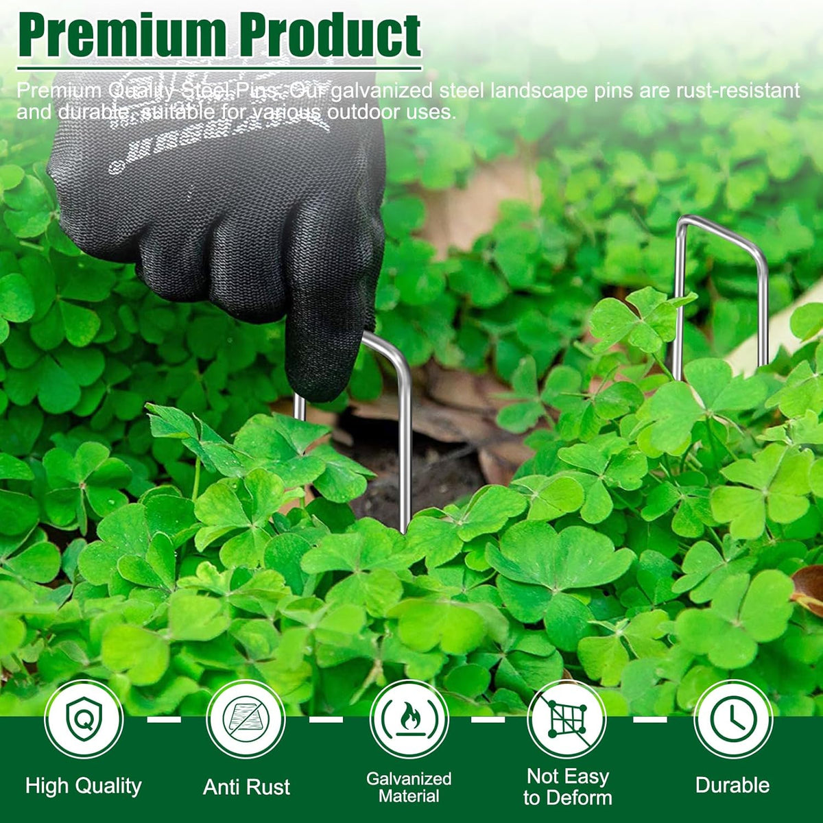 12 Inch 11 Gauge Galvanized Landscape Staples Stakes for Decoration, 25/100/200pcs Garden Metal Stakes for Weed Barrier Fabric, Fence Stakes, Tent Stakes (12in, 200pcs)