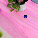 MDS Halloween Chiffon Table Runner - 15 Pack, 29 x 170 Inches, 14ft Each - Sheer Spooky Table Runners for Haunted House Parties, Trick-or-Treat Tables, Witchy Décor, Wedding & Events - Bubblegum Pink