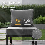 24x24 Inch Outdoor Chair Cushion with Removable Cover, Patio Furniture Cushion - Water-Repellent, Fade-Resistant, Non-Slip Bottom & Straps, Replacement for Deep Seat Sofa & Couch - Dark Grey