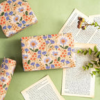 WRAPAHOLIC Kraft Floral Wrapping Paper Roll - Mini Roll - 17 Inch x 16.5 Feet - Watercolor Flower Wrapping Paper, Perfect for Wedding, Birthday, Bridal Shower, Tea Party