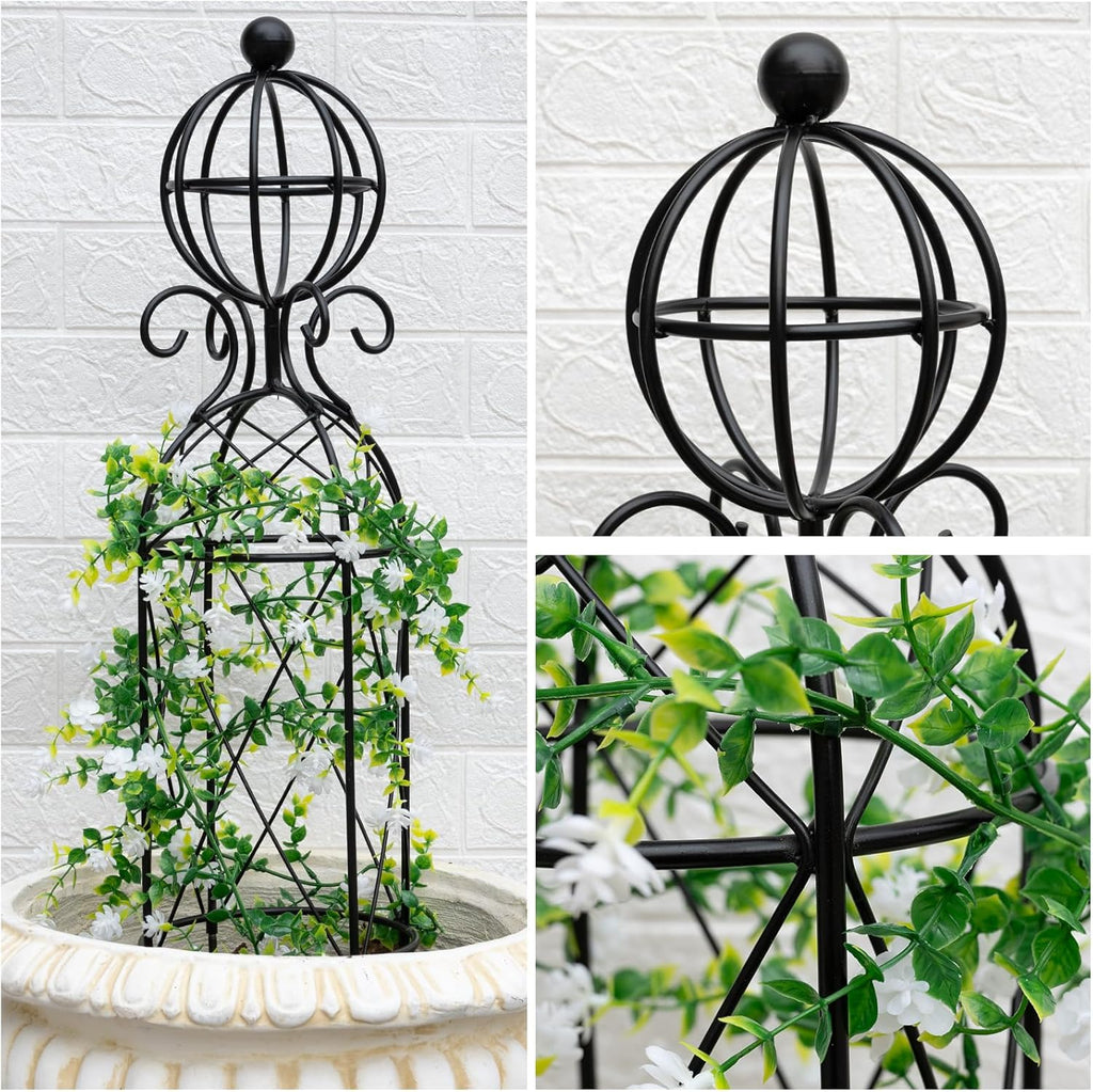 Garden Obelisk Trellis for Climbing Plants - 27.1" x 7.8" -Durable Metal Design, Rust-Proof, Ideal for Indoor & Outdoor Use, Perfect for Roses, Topiaries, and Garden Decor