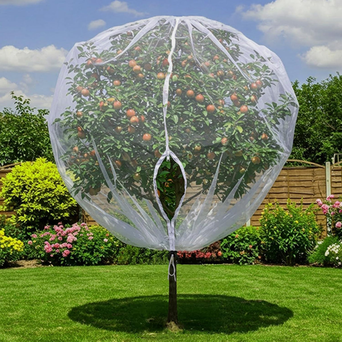 7.3×6Ft Fruit Tree Netting Cover with Drawstring/Zipper- Bird Garden Mesh Netting Protect Tomato Blueberry Bushes from Cicada/Insect/Bug/Squirrel, Plant Netting Cover Pest Barrier,2 Pack