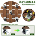 Yangbaga 2pack Plant Caddy 12’’Wood Duty Rolling Plant Stand with 2 360° Lockable Caster Wheels,Indoor Outdoor on Roller Patio/Flower Pot/Succulent Pots