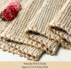 Chardin home Natural Jute Table Runner 13x72 Inch – Vintage Boho Rustic Table Decor – Handwoven Table Runner in Natural Jute and Ivory – Farmhouse Dining or Console Table Accent