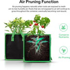 VIVOSUN 5 Pack 3 Gallon Square Grow Bags, Thick Nonwoven Cubic Fabric Pots with Handles for Indoor and Outdoor Gardening