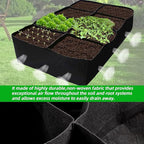 CJGQ Fabric Raised Garden Bed, 2Pack 8 Grids Plant Grow Bags, 3x6FT Breathable Planter Raised Beds for Growing Vegetables Potatoes Flowers, Rectangle Planting Container for Outdoor Gardening