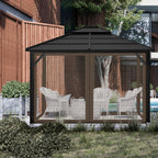 Iheqard Gazebo Replacement Mosquito Netting for Patio, 10x10 ft, Coffee