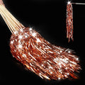 100 pcs Wedding Wands Light up with LED Tinsel Wedding Streamers for Wedding Send off and Greeting Ideal Props for Weddings, Birthday Parties, Christmas Cheerleading Games (Rose Gold)