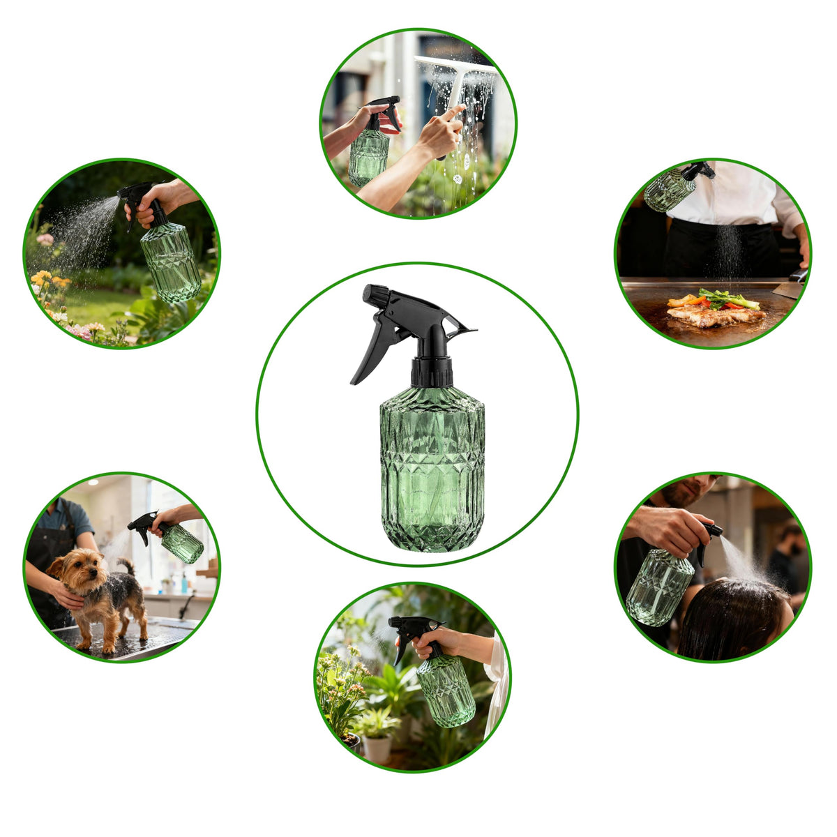 KCKHFA Glass Plant Misters for Inside, 13.5 oz Mister Spray Bottle for Plants, Spring Gardening, Cleaning, Hair, Pets Care with Adjustable Nozzle