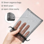 50PCS Sheer Organza Bags, Wedding Favor Bags with Drawstring, 4x6 inches Jewelry Gift Bags for Party, Jewelry, Festival, Makeup (Black)
