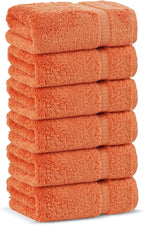 Chakir Turkish Linens | Hotel & Spa Quality 100% Cotton Premium Turkish Towels | Soft & Absorbent (6-Piece Hand Towels, Coral)