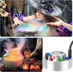 FITNATE High Power Mist Maker, 1500ML/H Large Volume Mist Fogger with 6 LED Light Fog Machine Atomizer for Halloween, Pond, Garden, Rockery,Yard
