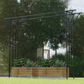 Flat Top Garden Arch Trellis 11FT x 9FT, Super Large Arbor Trellis for Climbing Plants Outdoor 141.7in x 108in x 19.7in, Metal Garden Frame for Backyard, Lawn, Archway, Wedding Decoration, Patio Black