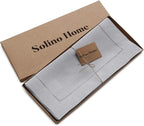 Solino Home Linen Soft Grey Table Runner 60 Inches - Classic Hemstitch, 100% Pure Linen Coffee Table Runner 14 x 60 Inch Ideal for Dresser Tables - Fall, Autumn, Halloween, Thanksgiving, Christmas