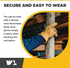 Wells Lamont Leather Work Gloves for Men – Grain Cowhide, Reinforced Palm – Ideal for Construction, Farming, Ranching – Ergonomic Fit, Keystone Thumb, Elasticized Wrist – Saddletan, Large (1129L)