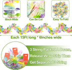 TURNMEON 3 Pack Easter Colorful Tinsel Garlands Easter Decorations,Total 45 Ft Easter Eggs Garland Metallic Streamer Hanging Fringe Garland Easter Decorations Home Indoor Outdoor Party,Each 15Ft by 6"