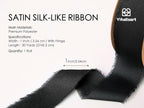 Vitalizart Silk Like Satin Ribbon 1 inch x 30 Yard Black Handmade Frayed Ribbons for Gift Wrapping Baby Shower Wedding Bridal Bouquets Holiday Decor