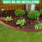 100ft Landscape Edging 4 Inch Tall Garden Edging Borders No Dig Lawn Border with 90 Anchoring Spikes Mini Plastic Fence for Landscaping Yard Lawn Garden Grass Flower Beds Home