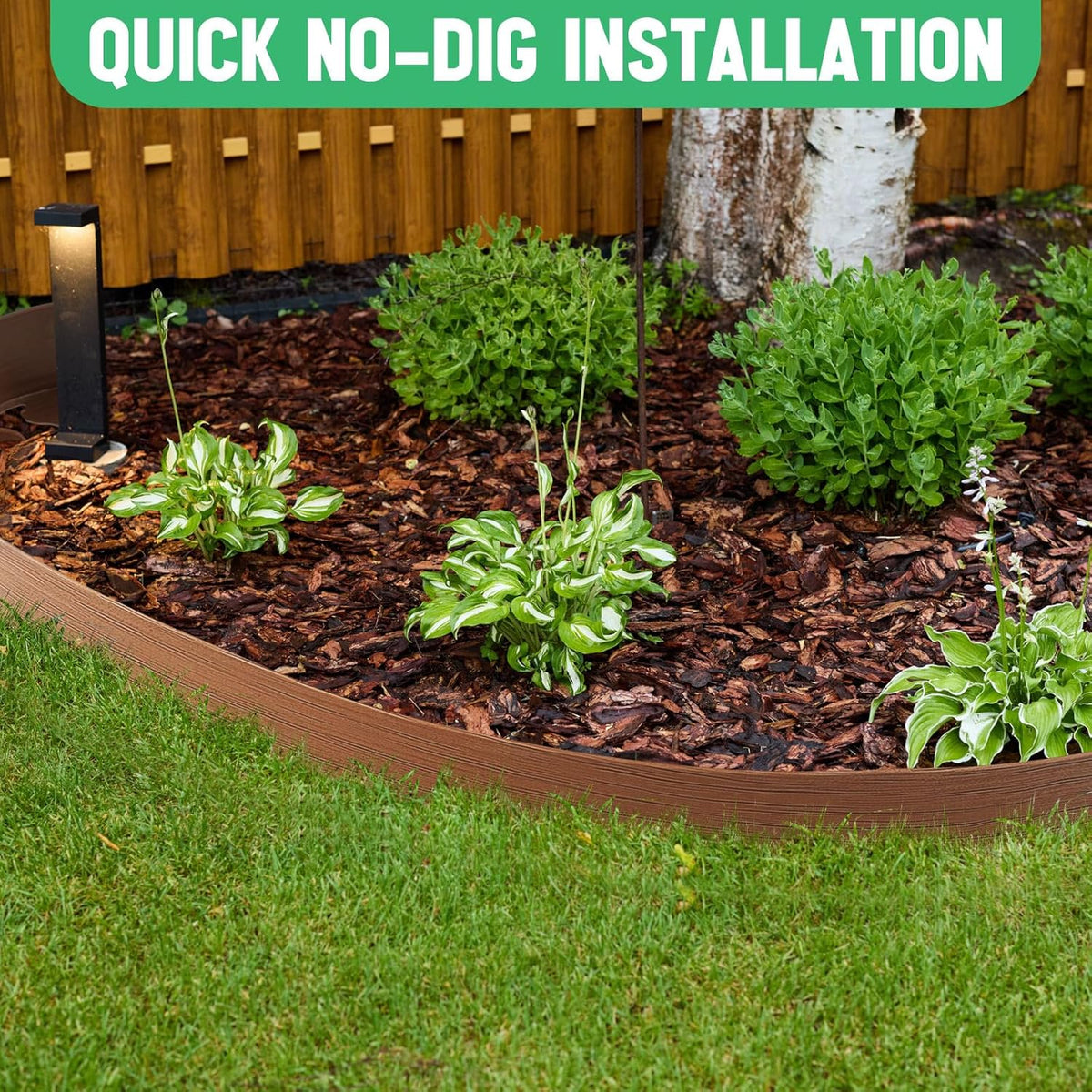 100ft Landscape Edging 4 Inch Tall Garden Edging Borders No Dig Lawn Border with 90 Anchoring Spikes Mini Plastic Fence for Landscaping Yard Lawn Garden Grass Flower Beds Home