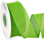 Ribbli Apple Green Burlap Wired Ribbon,1-1/2 Inch x 10 Yard, Wired Edge Ribbon for Big Bow,Wreath,Tree Decoration,Outdoor Decoration