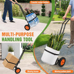 Plant Caddy with Wheels, Heavy Duty Plant Dolly Cart with Adjustable Grabbing Arm and Suction Cups for Plant Pots, Garden Pot Mover Trolley Cart with Strap, Ideal for Indoor and Outdoor Use, Black