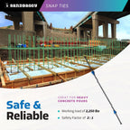 16" x 4 ¾" Standard Snap Ties for Concrete Forms (Short End) - 1" Plastic Cones, Integral Heads - 2:1 Safety Factor, 2,250 lbs Working Load - Construction Grade 4 Gauge Steel (Short End, 300, Count)
