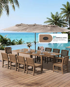 SERWALL Outdoor Dining Chairs Set of 2, All-Weather HDPE Patio Armless Chairs, Brown