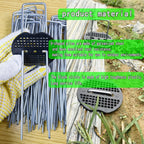 200Pcs Landscape Staples with 200 Gasket with 1Pick Hook, 6 Inch Heavy Duty Garden Stakes 11 Gauge U Shaped Galvanized Lawn Pins for Weed Barrier Fabric
