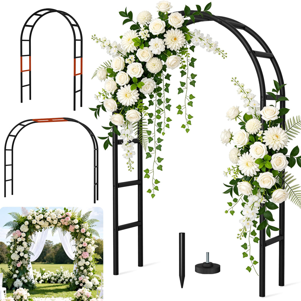 Fecita Thickened Rustproof Garden Arch Metal Trellis for Climbing Plants