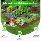 Corrugated Garden Edging, 12"×10Ft Pre-Rusted Landscape Edging & Lawn Edging Border, Metal Garden Border for Flower Beds, Garden，Lawn，Raised Beds & Tree Surrounds